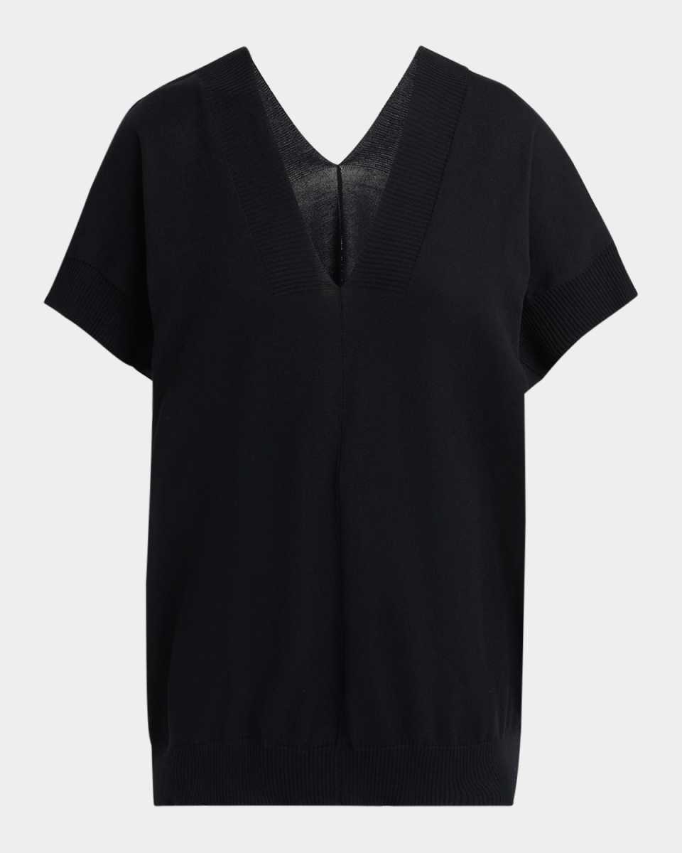 V-Neck Low-Back Knit Sweater